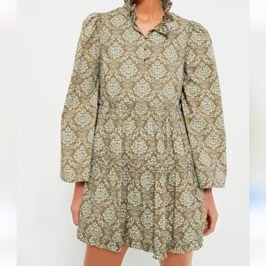 Tuckernuck Hyacinth House Moss Printed Russel Mini Dress Size Medium NWT